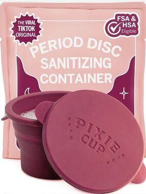 Pixie Cup. Reusable Menstrual Cup Compact Sterilizer for Feminine Care. 12 oz.